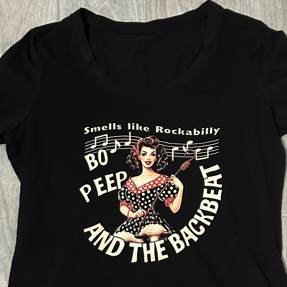 NWOT! Women's Retro Black Rockabilly Swing 50's T-Shirt - MEDIUM - Picture 4 of 6